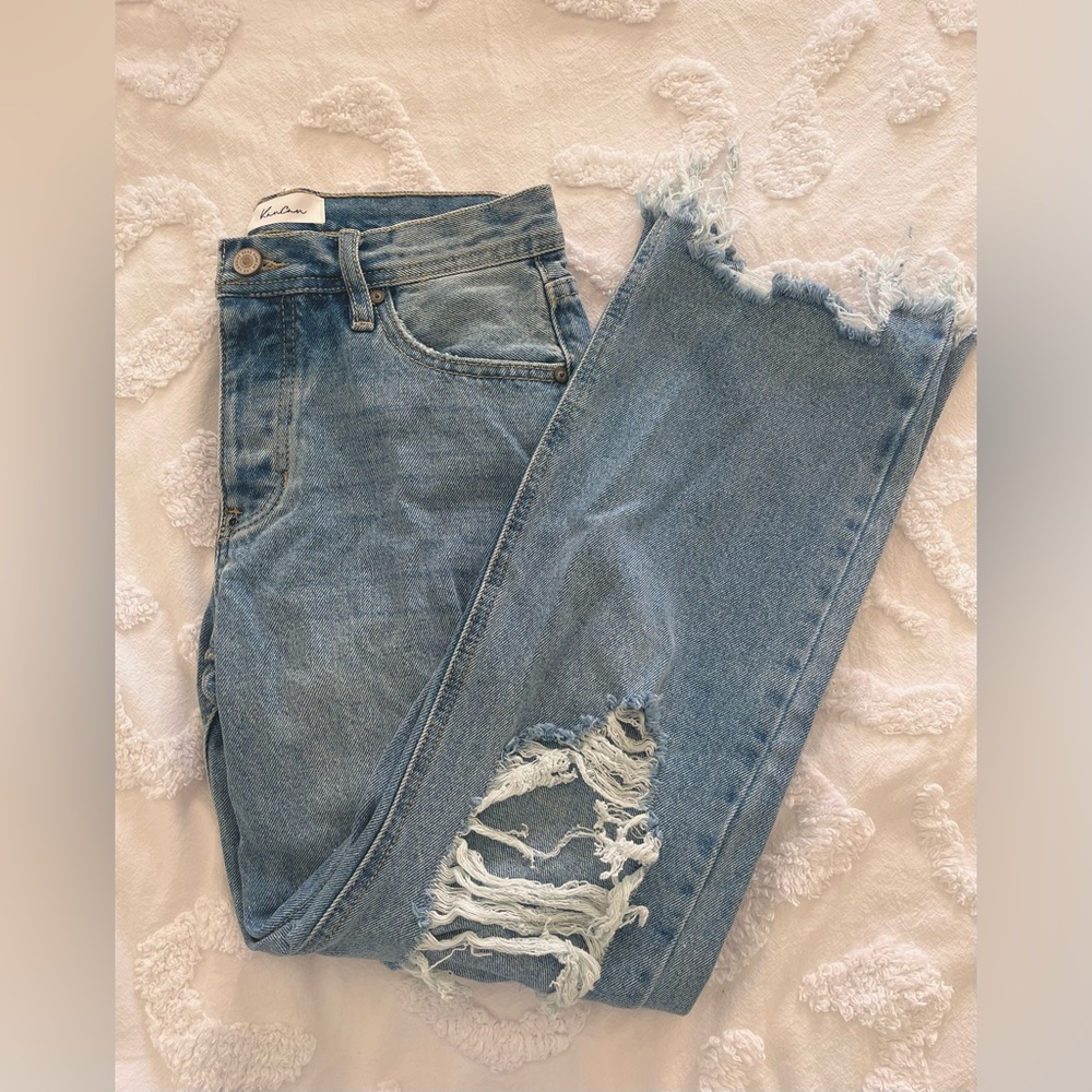KanCan Straight Leg Ripped Jeans